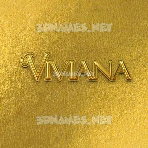 viviana in All Gold style - 3D name wallpaper