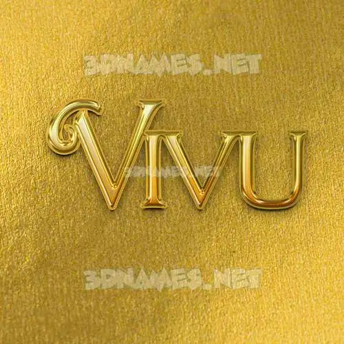 vivu in All Gold style - 3D name wallpaper vivu in All Gold style - 3D name wallpaper