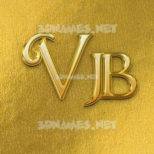 vjb in All Gold style - 3D name wallpaper vjb in All Gold style - 3D name wallpaper