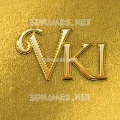vki in All Gold style - 3D name wallpaper vki in All Gold style - 3D name wallpaper