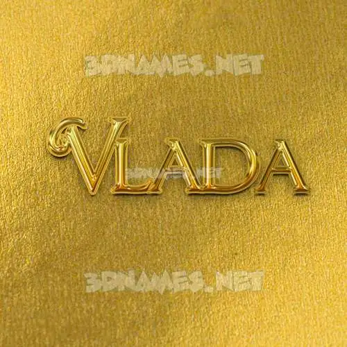 vlada in All Gold style - 3D name wallpaper