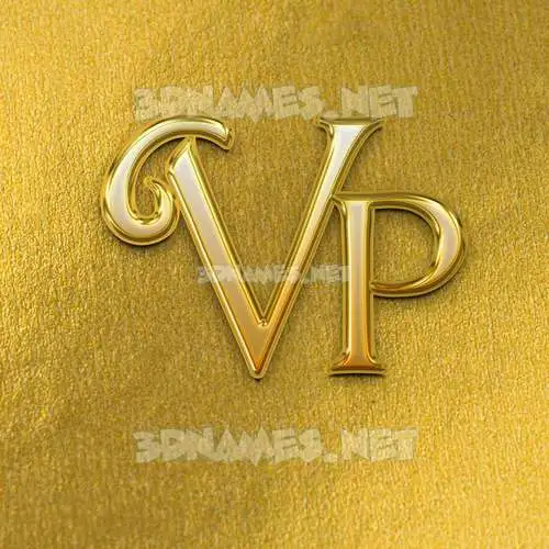 vp in All Gold style - 3D name wallpaper vp in All Gold style - 3D name wallpaper