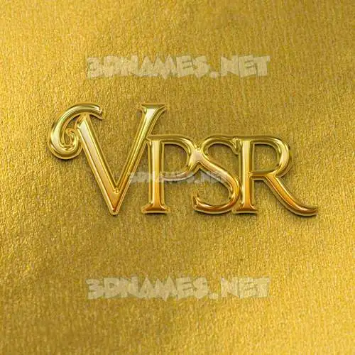 vpsr in All Gold style - 3D name wallpaper