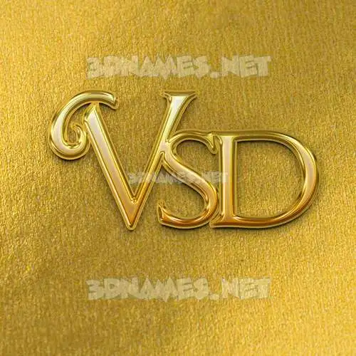 vsd in All Gold style - 3D name wallpaper vsd in All Gold style - 3D name wallpaper