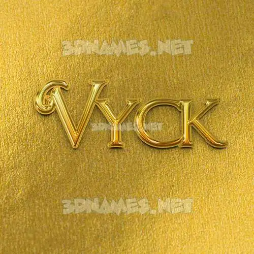 vyck in All Gold style - 3D name wallpaper vyck in All Gold style - 3D name wallpaper