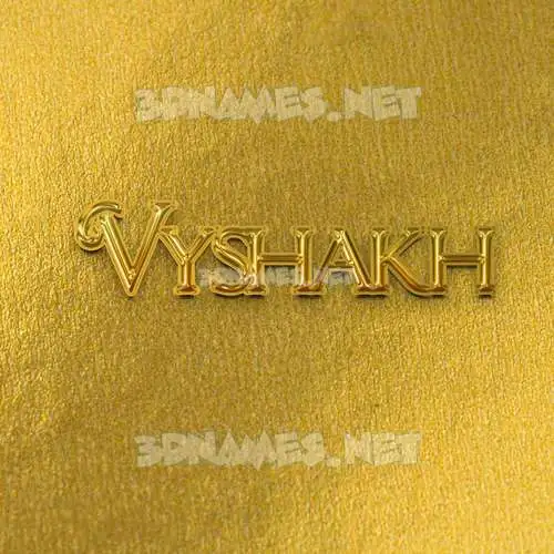 vyshakh in All Gold style - 3D name wallpaper