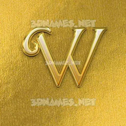 w in All Gold style - 3D name wallpaper w in All Gold style - 3D name wallpaper