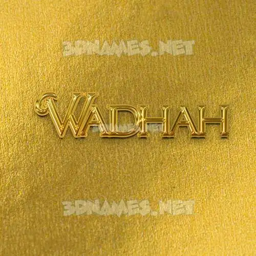 wadhah in All Gold style - 3D name wallpaper