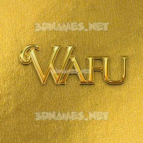 wafu in All Gold style - 3D name wallpaper wafu in All Gold style - 3D name wallpaper