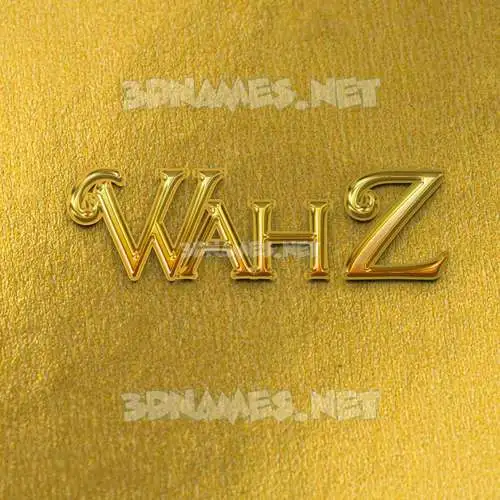 wah z in All Gold style - 3D name wallpaper wah z in All Gold style - 3D name wallpaper