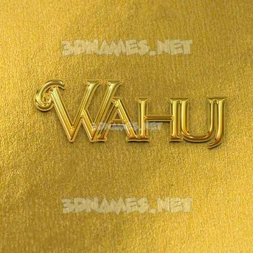 wahuj in All Gold style - 3D name wallpaper