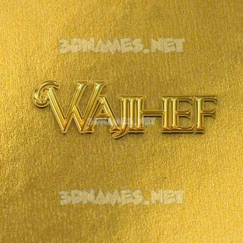 wajihef in All Gold style - 3D name wallpaper wajihef in All Gold style - 3D name wallpaper