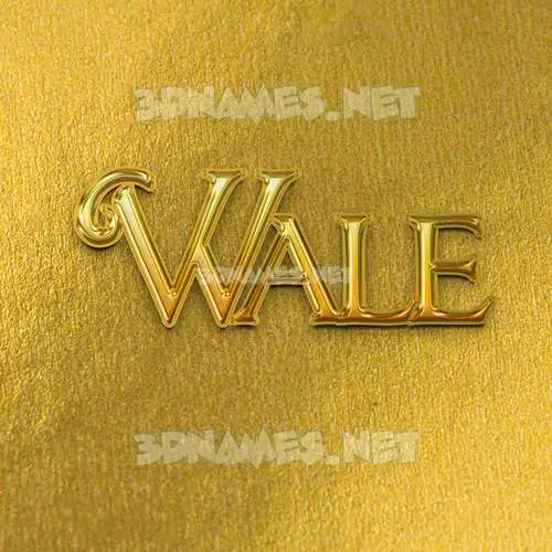 wale in All Gold style - 3D name wallpaper wale in All Gold style - 3D name wallpaper