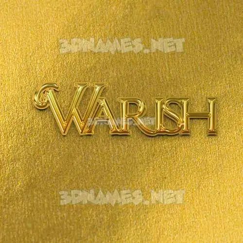 warish in All Gold style - 3D name wallpaper