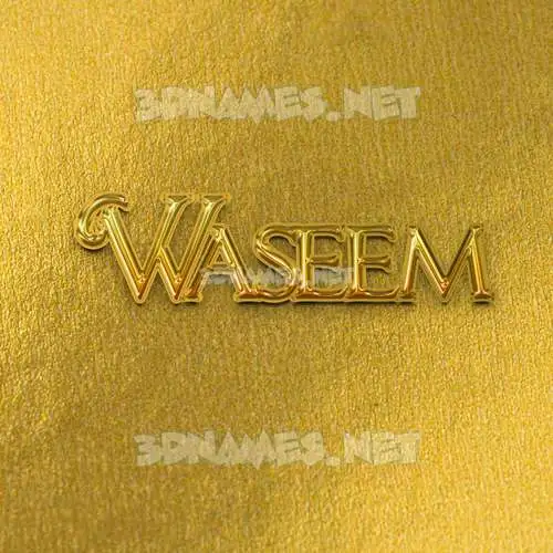 waseem in All Gold style - 3D name wallpaper