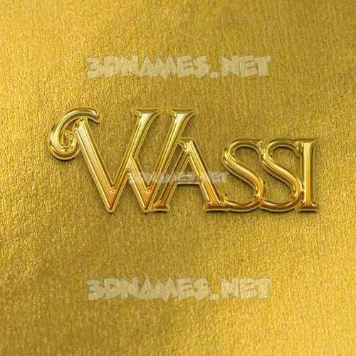 wassi in All Gold style - 3D name wallpaper
