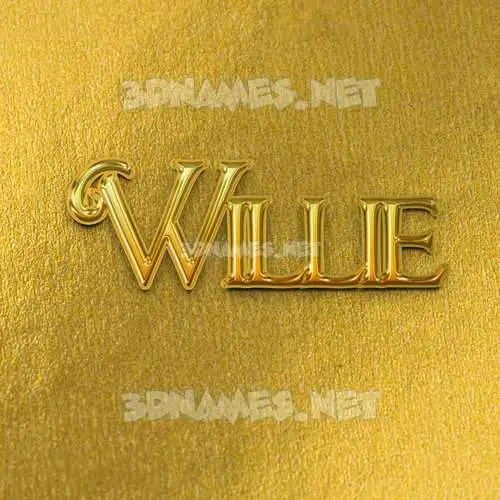 willie in All Gold style - 3D name wallpaper