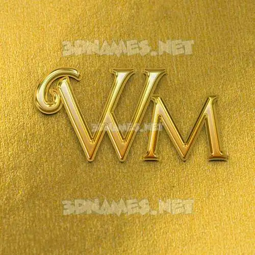 wm in All Gold style - 3D name wallpaper wm in All Gold style - 3D name wallpaper