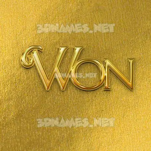 won in All Gold style - 3D name wallpaper won in All Gold style - 3D name wallpaper