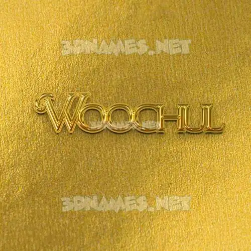 woochul in All Gold style - 3D name wallpaper