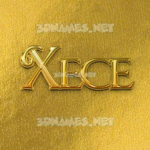 xece in All Gold style - 3D name wallpaper xece in All Gold style - 3D name wallpaper