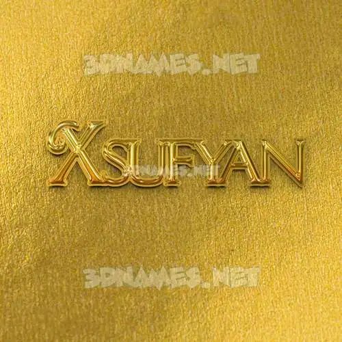 xsufyan in All Gold style - 3D name wallpaper