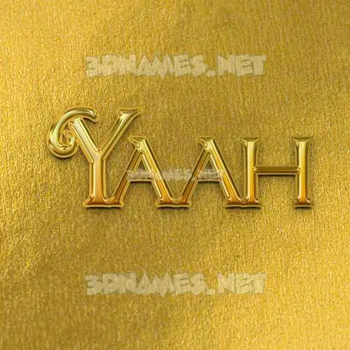 yaah in All Gold style - 3D name wallpaper yaah in All Gold style - 3D name wallpaper