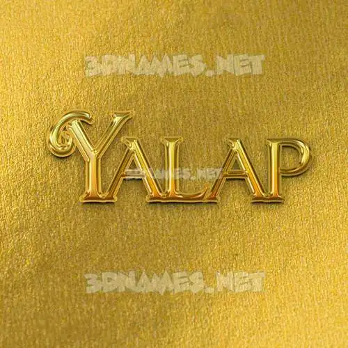 yalap in All Gold style - 3D name wallpaper