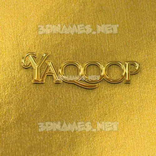 yaqoop in All Gold style - 3D name wallpaper