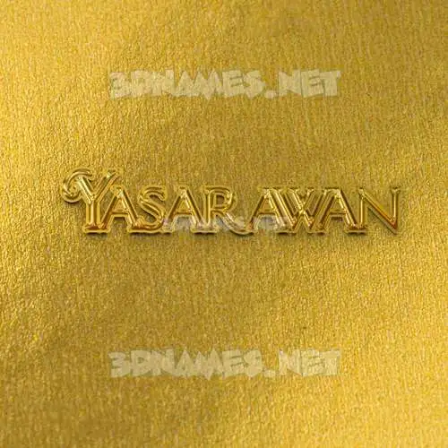 yasarawan in All Gold style - 3D name wallpaper