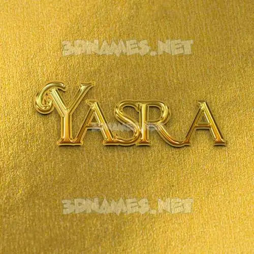yasra in All Gold style - 3D name wallpaper
