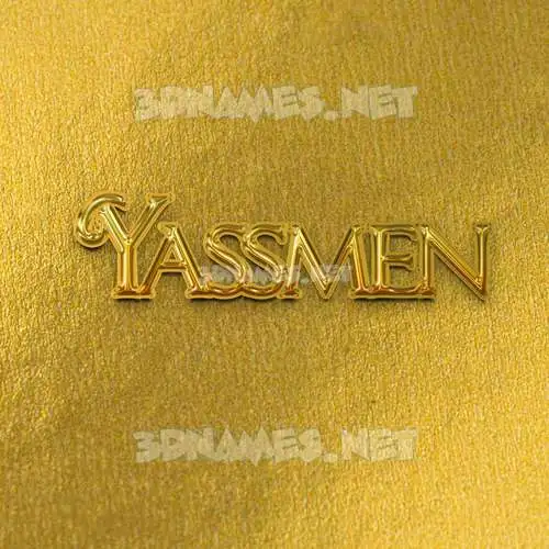 yassmen in All Gold style - 3D name wallpaper