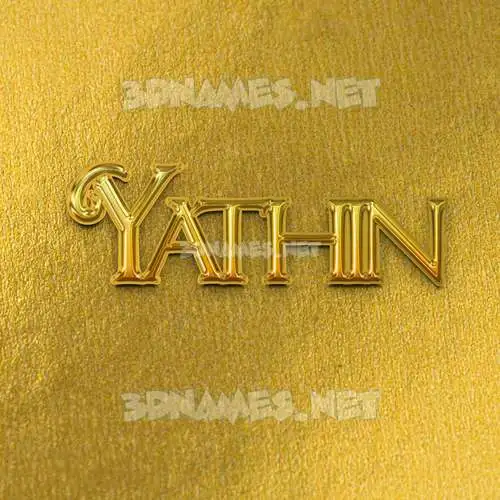 yathin in All Gold style - 3D name wallpaper