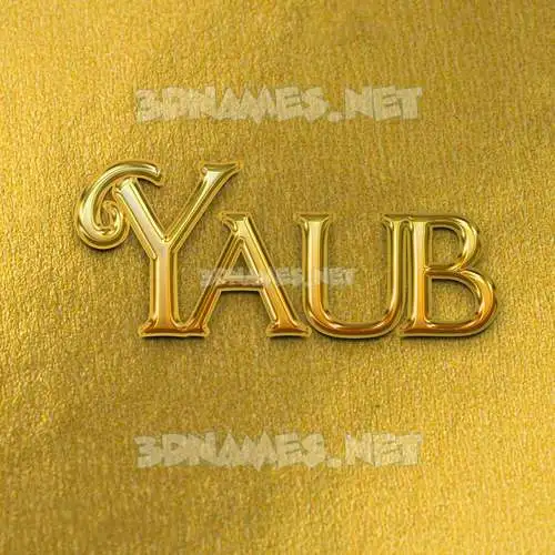 yaub in All Gold style - 3D name wallpaper yaub in All Gold style - 3D name wallpaper