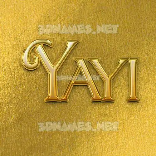 yayi in All Gold style - 3D name wallpaper