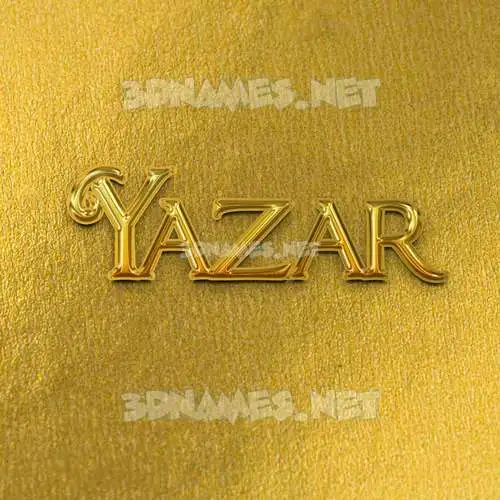 yazar in All Gold style - 3D name wallpaper