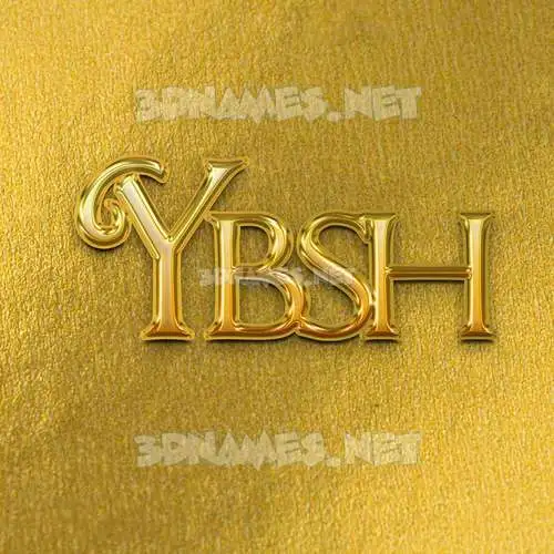 ybsh in All Gold style - 3D name wallpaper ybsh in All Gold style - 3D name wallpaper