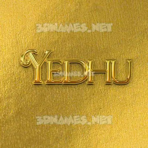 yedhu in All Gold style - 3D name wallpaper