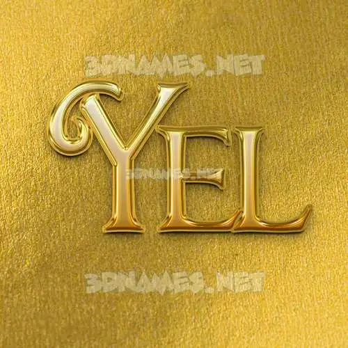 yel in All Gold style - 3D name wallpaper yel in All Gold style - 3D name wallpaper