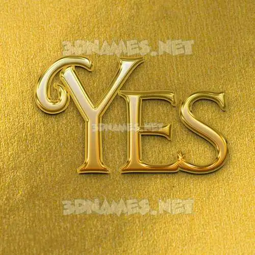 yes in All Gold style - 3D name wallpaper yes in All Gold style - 3D name wallpaper