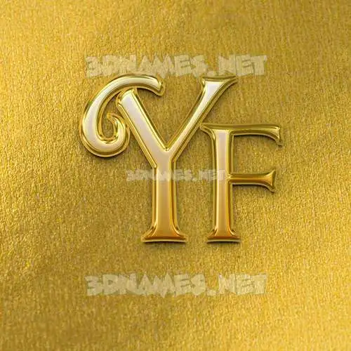 yf in All Gold style - 3D name wallpaper yf in All Gold style - 3D name wallpaper