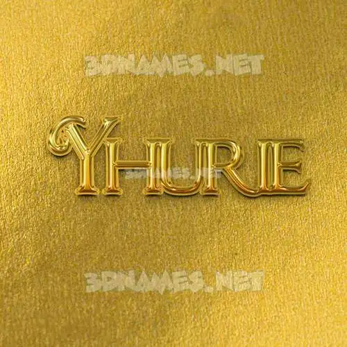 yhurie in All Gold style - 3D name wallpaper