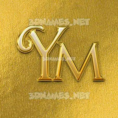 ym in All Gold style - 3D name wallpaper ym in All Gold style - 3D name wallpaper
