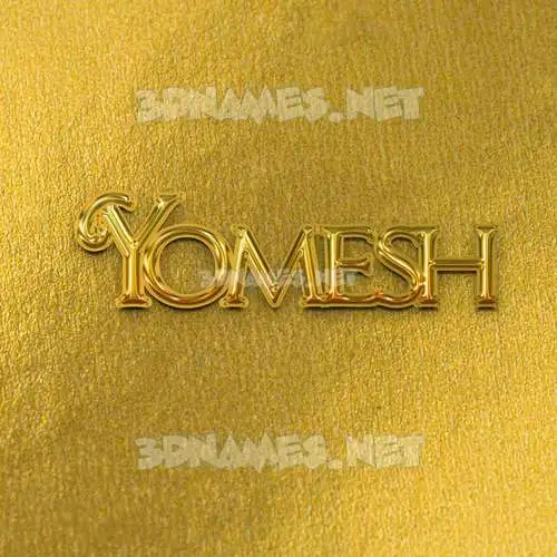 yomesh in All Gold style - 3D name wallpaper