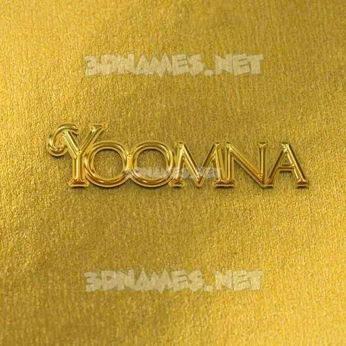 yoomna in All Gold style - 3D name wallpaper