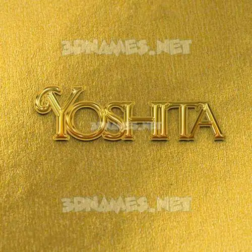 yoshita in All Gold style - 3D name wallpaper
