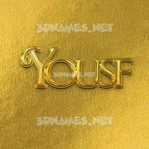 yousf in All Gold style - 3D name wallpaper yousf in All Gold style - 3D name wallpaper