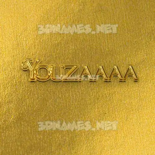 youzaaaa in All Gold style - 3D name wallpaper