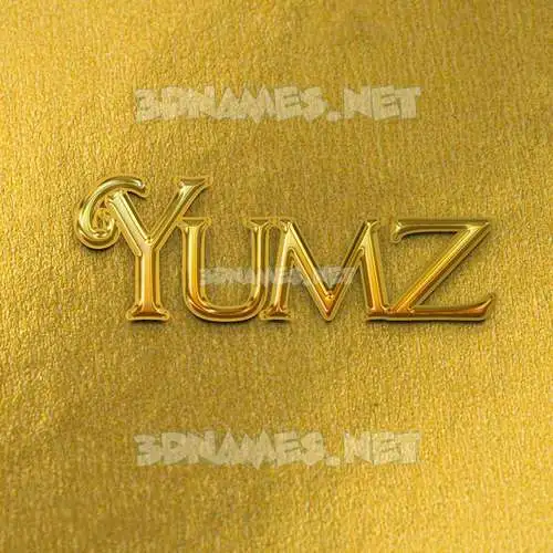 yumz in All Gold style - 3D name wallpaper yumz in All Gold style - 3D name wallpaper