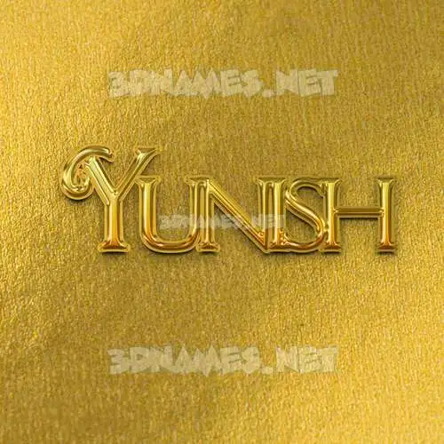 yunish in All Gold style - 3D name wallpaper yunish in All Gold style - 3D name wallpaper